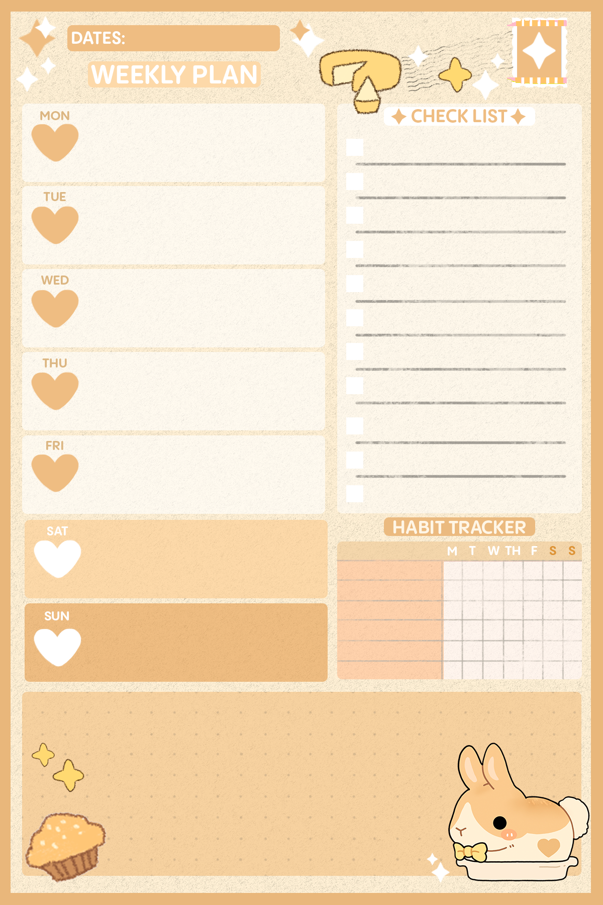 Bunny Weekly Planner Download