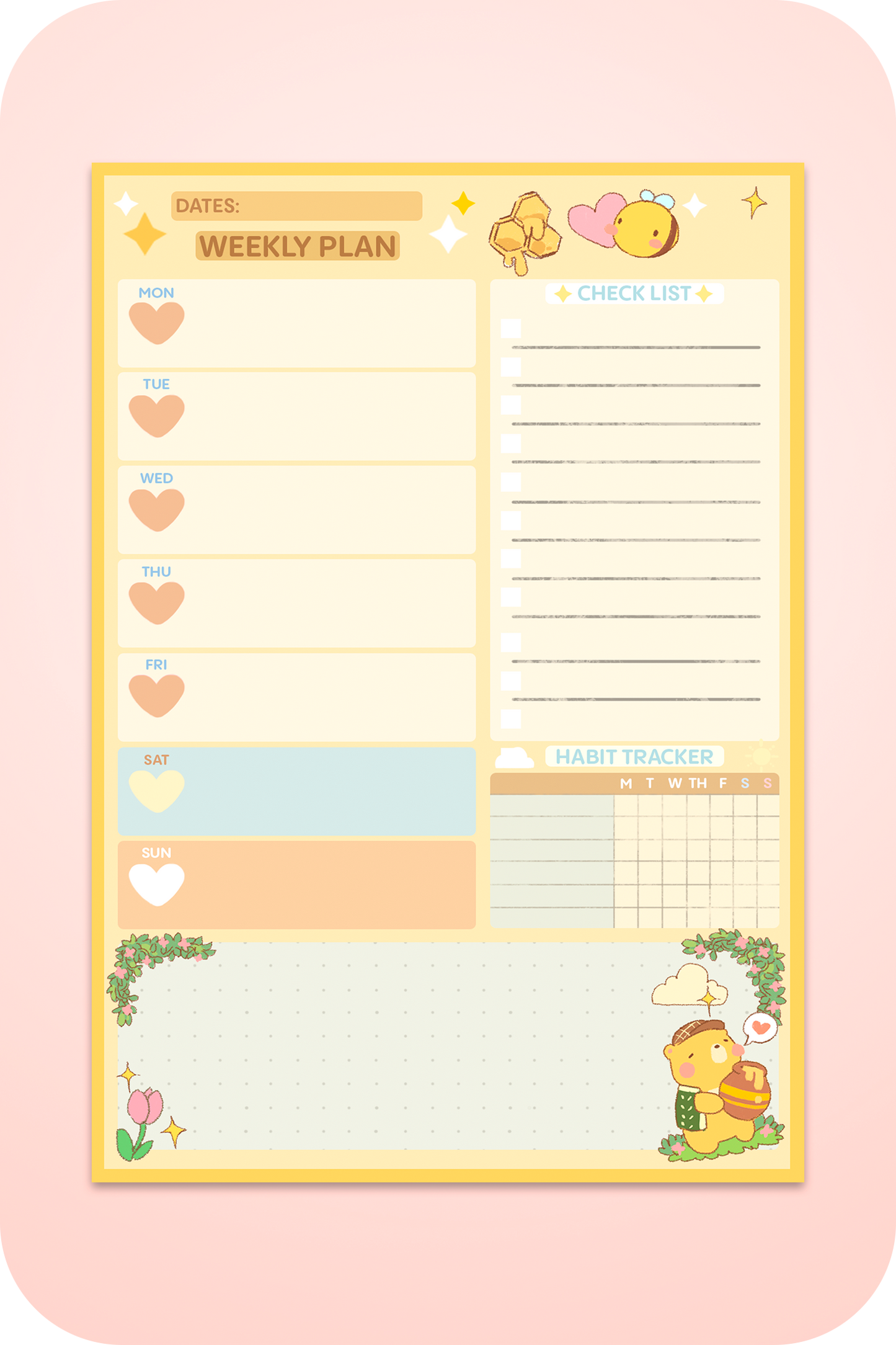 Buttons Honey Weekly Planner