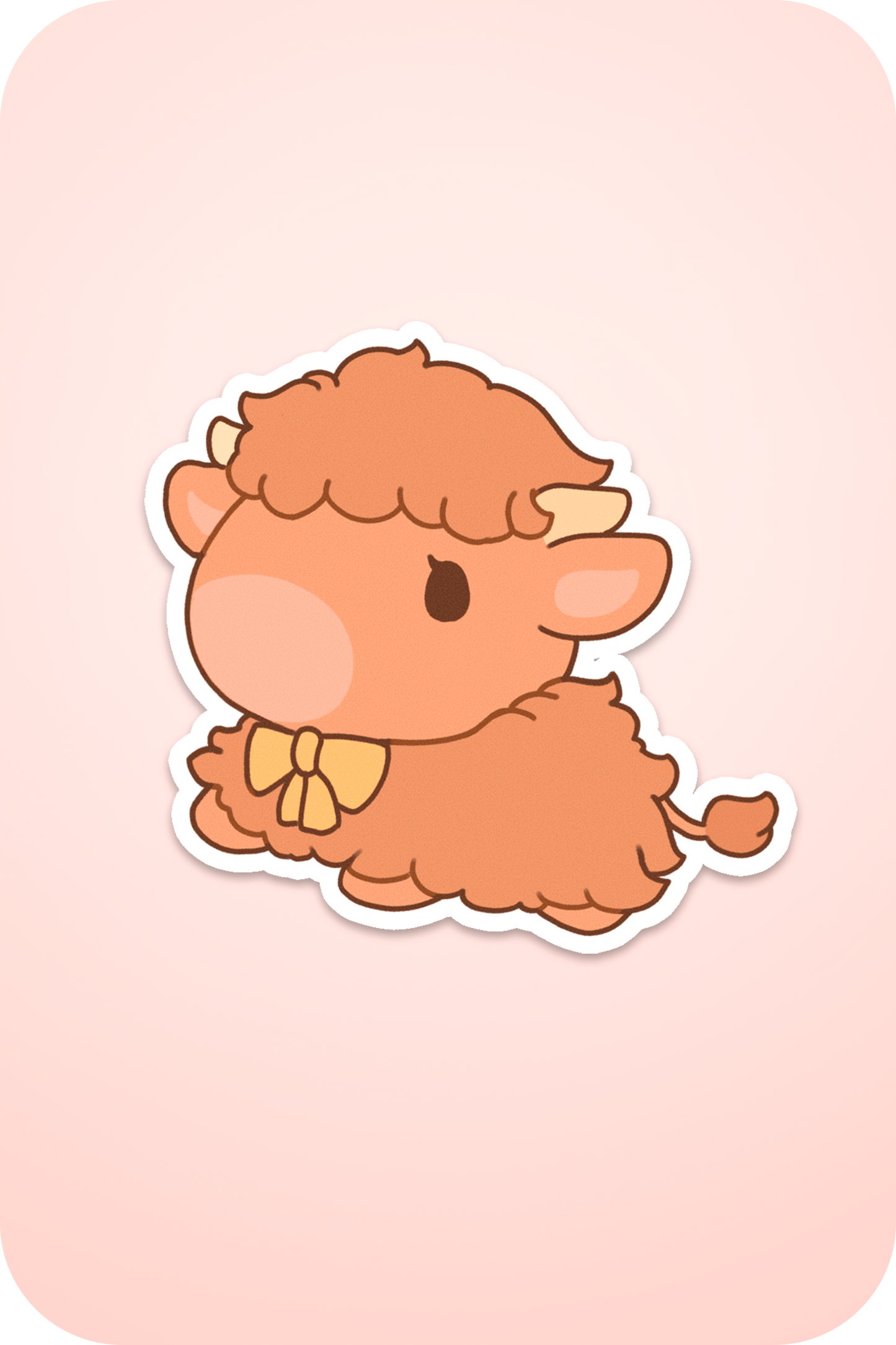 Fluffy Brown Cow Sticker