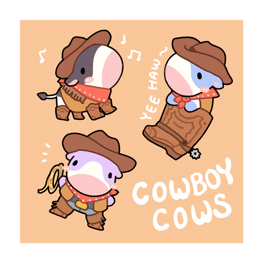 Cowboy Cows Poster