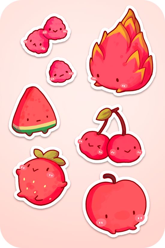 Fruit Pals Sticker Pack – Fluffnest