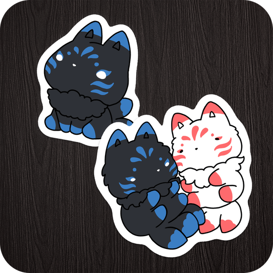 Tsuki the Dark Kitsune Fox Sticker Pack